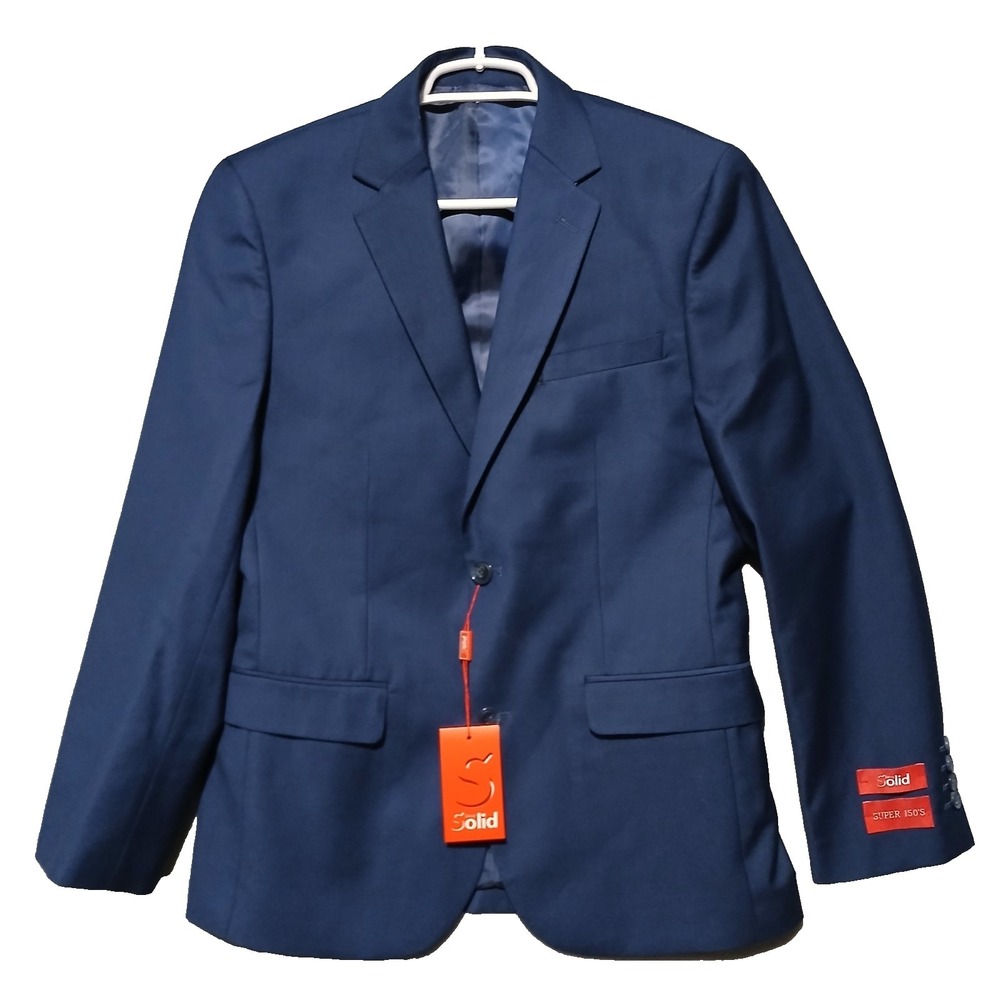 Savvy Solid Super 150'S Mens Blazer 38S Navy 2 Button Sport Coat‎ Suit Jacket